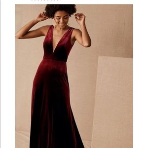 Jenny Yoo Logan Dress in Dark Berry, size 8